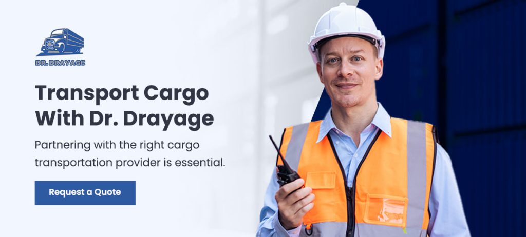 Drayage port worker smiling and holding a walkie talkie